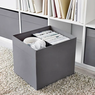 IKEA DRÖNA Cutie, gri inchis, 33x38x33 cm