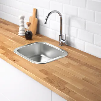 FYNDIG Встраиваемая мойка 1 чаша, нержавеющая сталь, 46x40 см