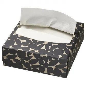 IKEA HAVSKUSE Servetele de hartie, cutie, cu model negru/alb, 32x16 cm