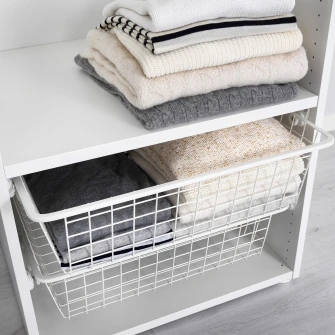 IKEA HJALPA Cos metalic, alb, 60x55 cm