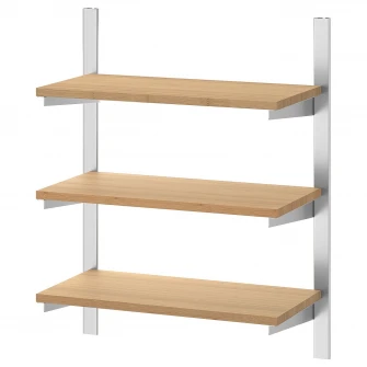 IKEA KUNGSFORS Sina de suspendare cu polite, inox/bambus, 60 cm