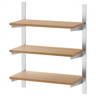 IKEA KUNGSFORS Sina de suspendare cu polite, inox/frasin, 60 cm