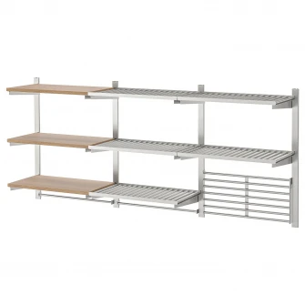 IKEA KUNGSFORS Sina susp/polita/sina/gratar, inox/furnir frasin