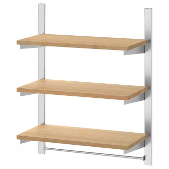 IKEA KUNGSFORS Sina suspendare cu polite si bara, inox/bambus