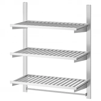 IKEA KUNGSFORS Sina suspendare cu polite si bara, inox