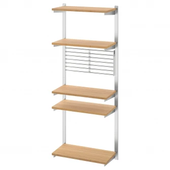 IKEA KUNGSFORS Sina suspendare+polita/gratar prt, inox/bambus