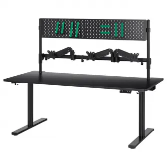 IKEA MÅLOMRÅDE Birou gaming cu inaltime reglabila, cu brate monitor/electric negru, 180x80 cm