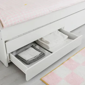 IKEA SLAKT Cadru extensie pat cu depozitare, alb, 90x200 cm