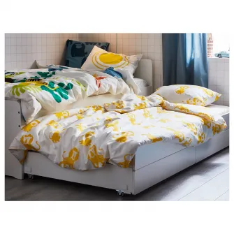 IKEA SLAKT Cadru extensie pat cu depozitare, alb, 90x200 cm