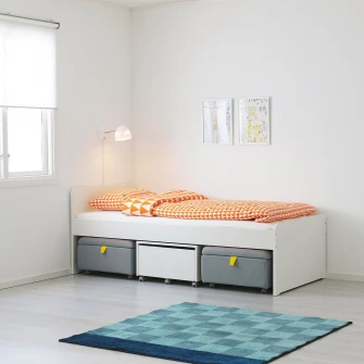 IKEA SLAKT Cadru pat, alb, 90x200 cm