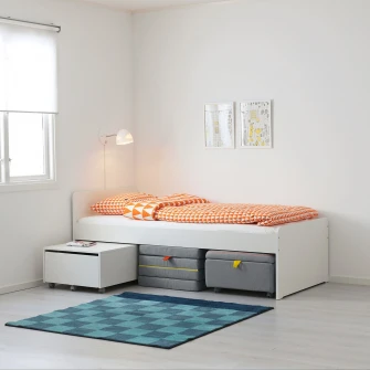 IKEA SLAKT Cadru pat, alb, 90x200 cm