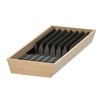 IKEA UPPDATERA Tava+suport cutite, bambus deschis/antracit, 20x50 cm