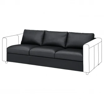 IKEA VIMLE Sectiune 3 locuri, Grann/Bomstad negru