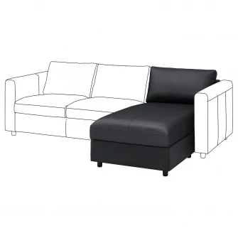 IKEA VIMLE Sectiune sezlong, Grann/Bomstad negru