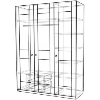 Dulap cu Balamele Fabrik Home Mezzo 1500 Alb Frasin