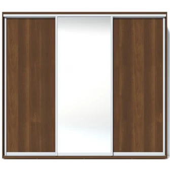 Dulap cu usi glisante Fabrik Home 2400 1 oglinda Nuc inchis 240x60x216cm