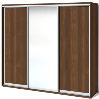 Dulap cu usi glisante Fabrik Home 2400 1 oglinda Nuc inchis 240x60x216cm