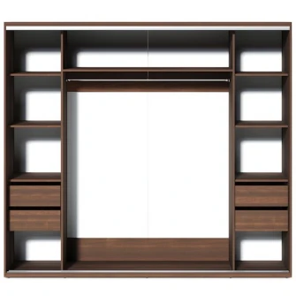 Dulap cu usi glisante Fabrik Home 2400 1 oglinda Nuc inchis 240x60x216cm