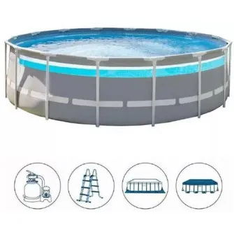 Piscina cu cadru Intex 26730 PRISM FRAME CLEARVIEW 488x122cm, 19156L, cadru metalic
