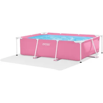 Piscina cu cadru Intex 28266 RECTANGULAR FRAME 220х150х60сm, 1622L, cadru metalic, roz