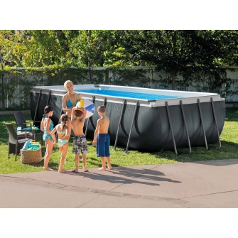 Piscina Intex 26356 Ultra XTR Frame, cadru metalic, 549 x 274 x 132 cm, pompa de filtrare + panou de protectie + scara