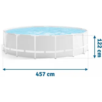 Piscina Intex 26742 GreyWood Premium,  cadru metalic, 457 x 122 cm,  pompa de filtrare + panou protectie + scara
