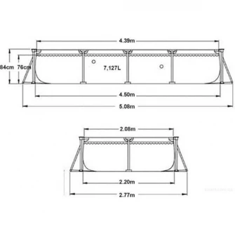Piscina Intex 28273,  cadru metalic, 450 x 220 x 85 cm, fara pompa de filtrare