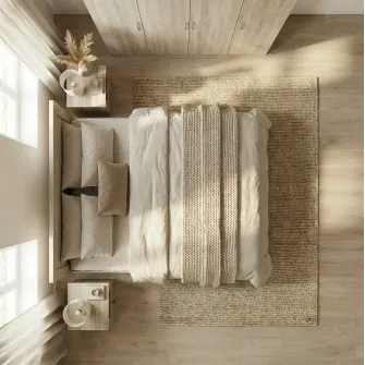 Dormitor Hoff City 7063, pentru saltea 160x200 cm, cu pat, 2 noptiere, 2 dulapuri, Stejar Sonoma Inchis
