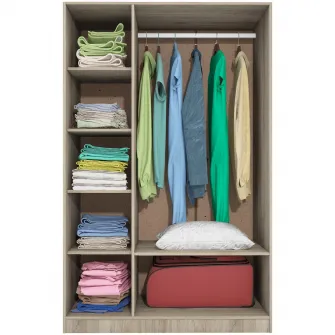 Dulap cu Balamale Hoff Arizona 120x52.5x191 cm, Culoare Sonoma Arwen, Alb Gloss