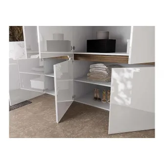 Dulap/Dressing Hoff Luxory 180x54,5x206 cm, 3 usi, MDF, Alb