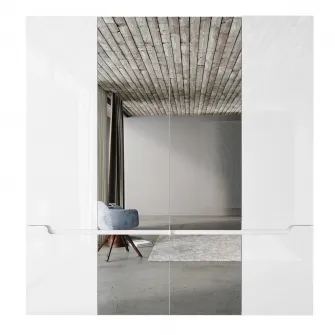 Dulap/Dressing Hoff Noir 200x52,5x200,8 cm, 4 usi, MDF, Alb