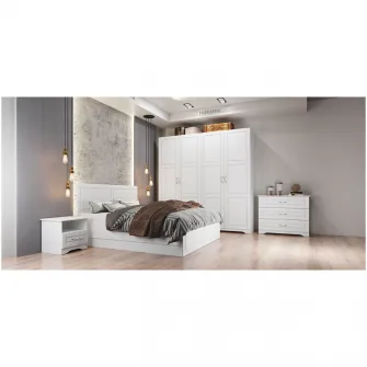 Dulap/Dressing Hoff Romance 203x54,5x205,5 cm, 4 usi, MDF, Alb