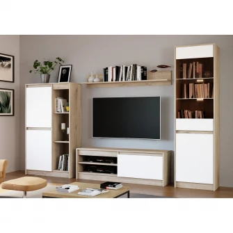 Living Hoff Martin, 260x35,5x181, modular, LED, Sonoma/Alb neted