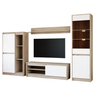 Living Hoff Martin, 260x35,5x181, modular, LED, Sonoma/Alb neted