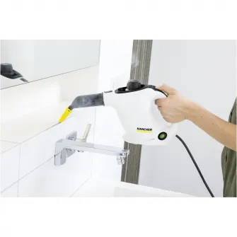 Aparat de curatat cu abur Karcher SC 1 EasyFix, 1.516-401.0, 1200 W, 3 bar, rezervor 0.2L, incalzire 3 min, Alb/Negru