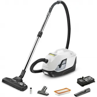 Aspirator cu filtrare prin apa Karcher DS 6,1.195-250.0, 650 W, 2 L, HEPA 12, perie suprefete dure, spatii inguste, tapiserie, Alb/Negru