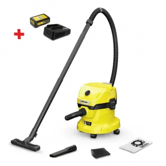 Aspirator cu sac Karcher WD 2-18 V-12/18 Battery + Kit