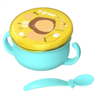 Bol 2 in 1 pentru snackuri cu lingurita, albastru