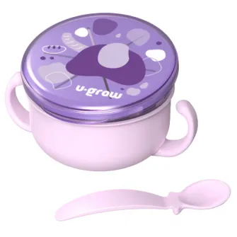 Bol 2 in 1 pentru snackuri cu lingurita, mov