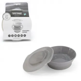 Bol cu capac Twistshake Gri, 6+ luni