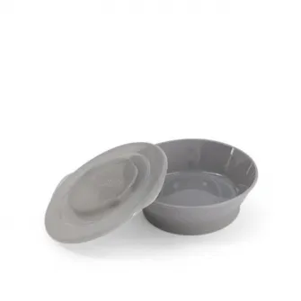 Bol cu capac Twistshake Gri, 6+ luni