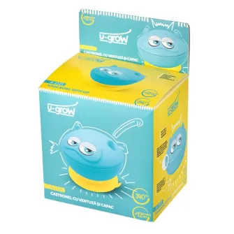 Bol cu ventuza si capac, 340 ml