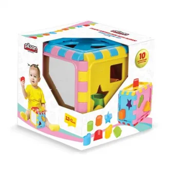 Cub de sortare cu forme geometrice, cu oglinda