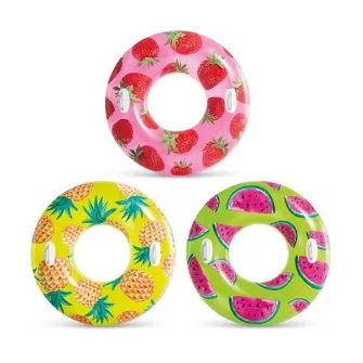 INTEX Cerc gonflabil ''Fructe tropicale'' D 107 cm cu manere, pana la 80 kg, 9+, 3 culori