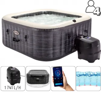 INTEX Jacuzzi SPA gonflabil “Greystone Deluxe'' 211×211×71, 795L, 4 persoane
