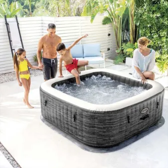 INTEX Jacuzzi SPA gonflabil “Greystone Deluxe'' 211×211×71, 795L, 4 persoane