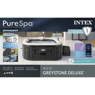 INTEX Jacuzzi SPA gonflabil “Greystone Deluxe'' 211×211×71, 795L, 4 persoane
