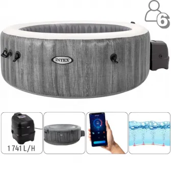 INTEX Jacuzzi SPA gonflabil “Greywood Deluxe'' 216х71 cm, 1098L, 6 persoane