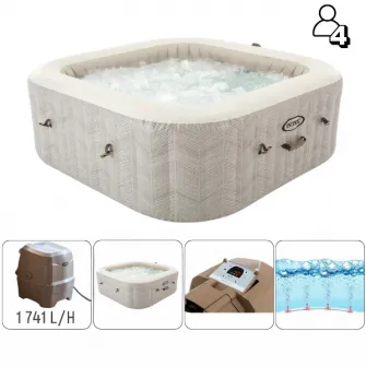 INTEX Jacuzzi SPA gonflabil ''Chevron Deluxe Square Bubble'' 173×71,795L, 4 persoane
