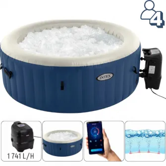 INTEX Jacuzzi SPA gonflabil ''PureSpa Bubble Blue'' 180х66 cm, 677L, 4 persoane